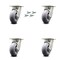 Service Caster 5 Inch Kingpinless Thermoplastic Rubber Wheel Swivel Caster Set with Swivel Lock SCC-KP30S520-TPRRD-BSL-4 - alternate 1